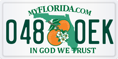 FL license plate 0480EK