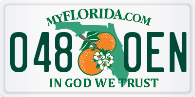FL license plate 0480EN