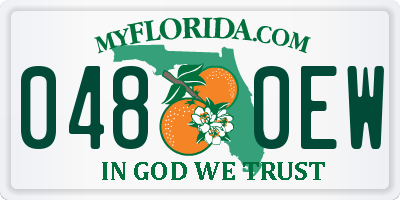 FL license plate 0480EW