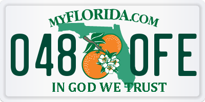 FL license plate 0480FE