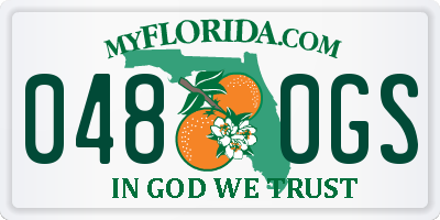 FL license plate 0480GS