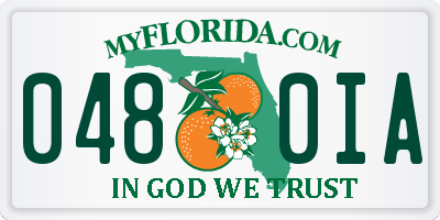 FL license plate 0480IA