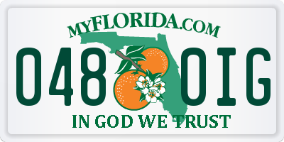 FL license plate 0480IG