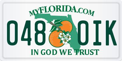 FL license plate 0480IK