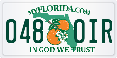 FL license plate 0480IR