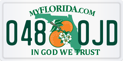 FL license plate 0480JD