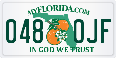 FL license plate 0480JF