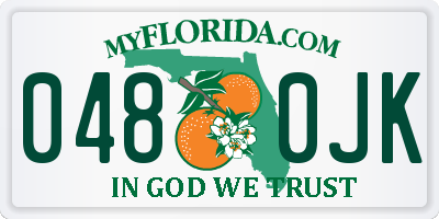 FL license plate 0480JK