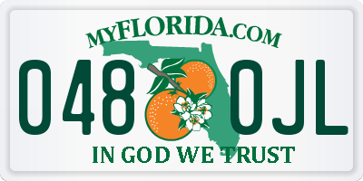 FL license plate 0480JL