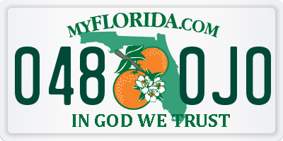 FL license plate 0480JO