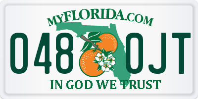 FL license plate 0480JT