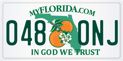 FL license plate 0480NJ
