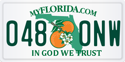 FL license plate 0480NW