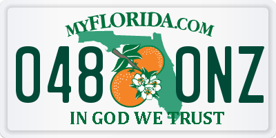 FL license plate 0480NZ