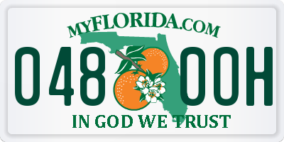 FL license plate 0480OH