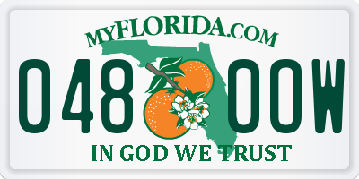 FL license plate 0480OW