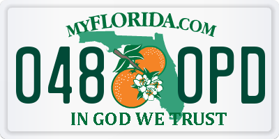 FL license plate 0480PD