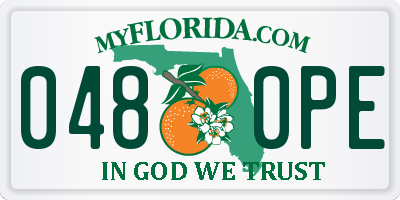 FL license plate 0480PE