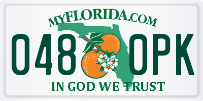 FL license plate 0480PK