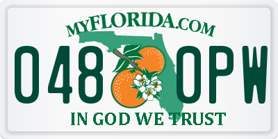 FL license plate 0480PW