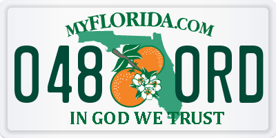FL license plate 0480RD