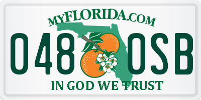FL license plate 0480SB