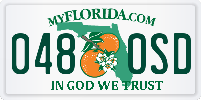 FL license plate 0480SD