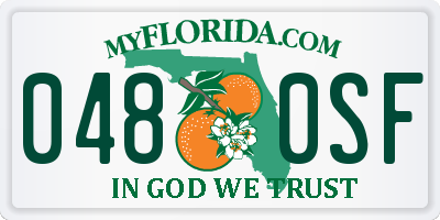 FL license plate 0480SF