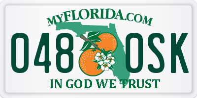 FL license plate 0480SK