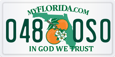 FL license plate 0480SO