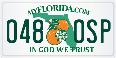 FL license plate 0480SP