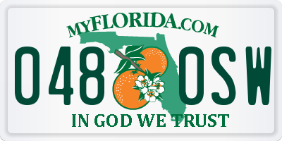 FL license plate 0480SW