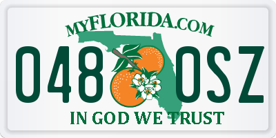 FL license plate 0480SZ