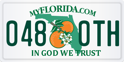 FL license plate 0480TH