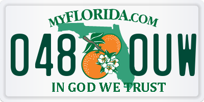 FL license plate 0480UW