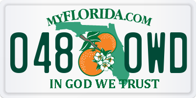 FL license plate 0480WD