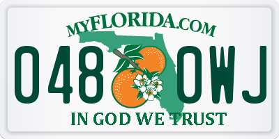 FL license plate 0480WJ