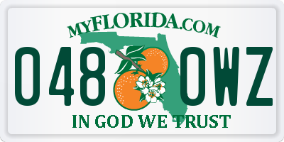 FL license plate 0480WZ