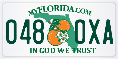 FL license plate 0480XA