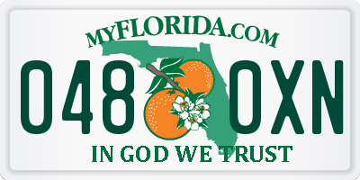 FL license plate 0480XN