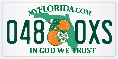 FL license plate 0480XS