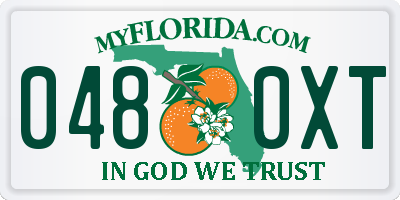FL license plate 0480XT