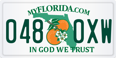 FL license plate 0480XW