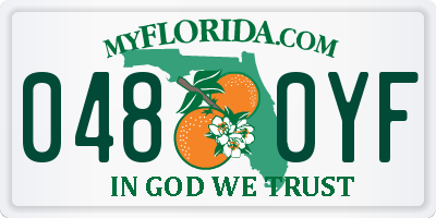 FL license plate 0480YF