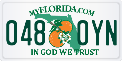 FL license plate 0480YN