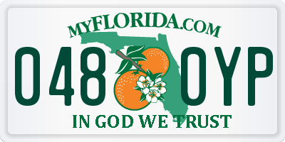 FL license plate 0480YP