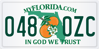 FL license plate 0480ZC