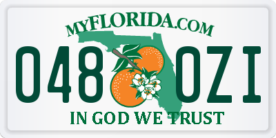 FL license plate 0480ZI