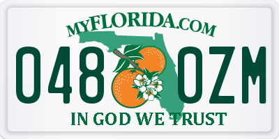 FL license plate 0480ZM