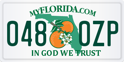 FL license plate 0480ZP